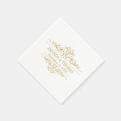 白パーソナライズされた結婚エレガントのナモダンプ スタンダードカクテルナプキン (角)