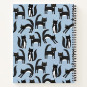 白パーソナライズされた色のかわいいタキシード猫 ノートブック (裏面)