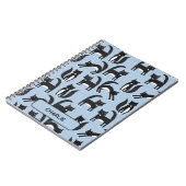 白パーソナライズされた色のかわいいタキシード猫 ノートブック (左側)