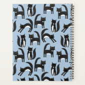 白パーソナライズされた色のかわいいタキシード猫 プランナー手帳 (裏面)