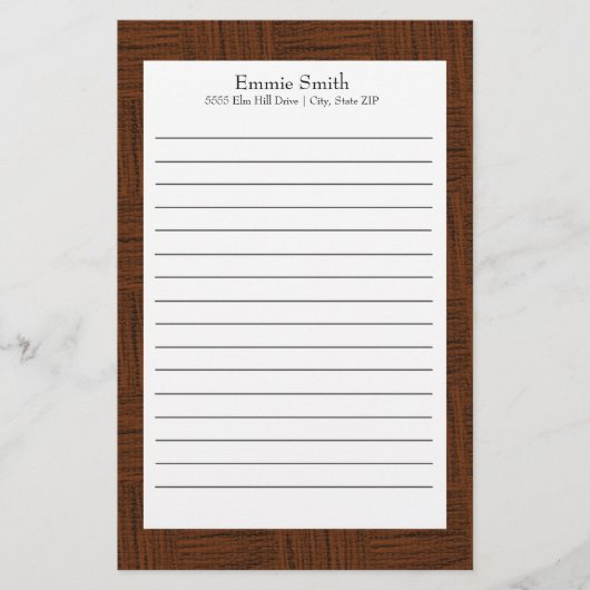 白パーソナライズされた色の文房具 便箋 (正面)