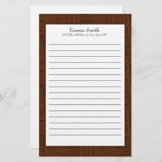 白パーソナライズされた色の文房具 便箋 (正面/裏面)