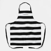 白パーソナライズされた色ストライプと編集可能カラー エプロン (正面)