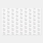 白パーソナライズされた色花嫁 ラッピングペーパーシート (正面2)