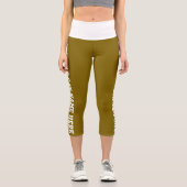 白パーソナライズされた色茶色のペット猫の名前 カプリレギンス (正面)