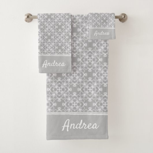 白パーソナライズされた色 バスタオルセット (インサイチュ)