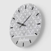 白パーソナライズされた色 ラージ壁時計 (傾斜)