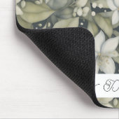 白パーソナライズされた花と植物仙人 マウスパッド (コーナー)