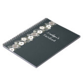 白パーソナライズされた花 ノートブック (左側)