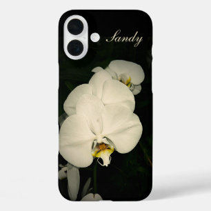 白パーソナライズされた花Apple iPhoneケース iPhone 16 Plusケース