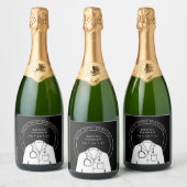 白パーソナライズされた衣のクール儀式 スパークリングワインラベル (ボトル)