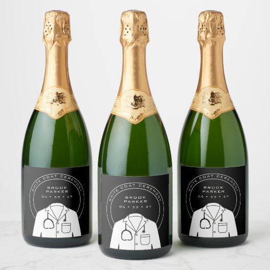白パーソナライズされた衣のクール儀式 スパークリングワインラベル (ボトル)