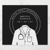 白パーソナライズされた衣のクール儀式 スパークリングワインラベル (シングルラベル)