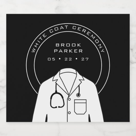 白パーソナライズされた衣のクール儀式 スパークリングワインラベル (シングルラベル)