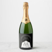 白パーソナライズされた衣のクール儀式 スパークリングワインラベル (正面)