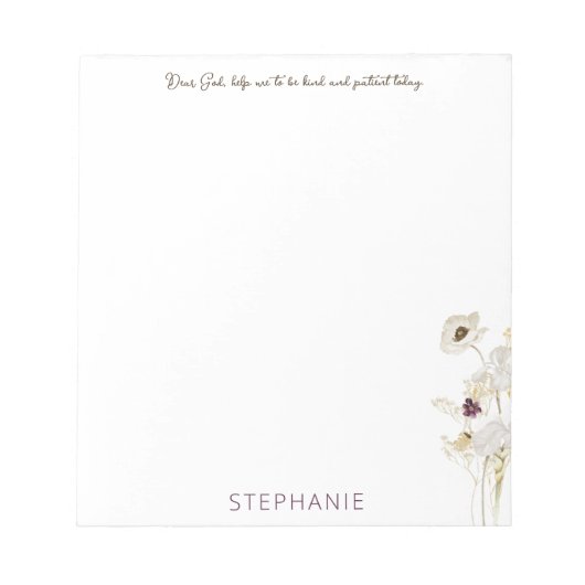 白パーソナライズされた親愛と金ゴールドの「神」メモ帳 ノートパッド (正面)