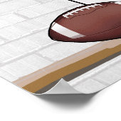 白パーソナライズされた赤ブルーサッカージャージー ポスター (角)