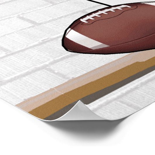 白パーソナライズされた赤ブルーサッカージャージー ポスター (角)