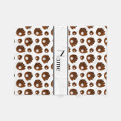 白パーソナライズされた野球のグローブボールの名前 フリースブランケット (正面(横))