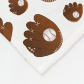 白パーソナライズされた野球のグローブボールの名前 フリースブランケット (角)