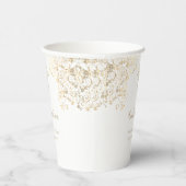 白パーソナライズされた金ゴールドクロス確認 紙コップ (右)