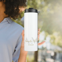 白パーソナライズされた金ゴールドモノグモダンラムミニマル