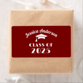 白パーソナライズされた騎卒業 ラベル (インサイチュ)