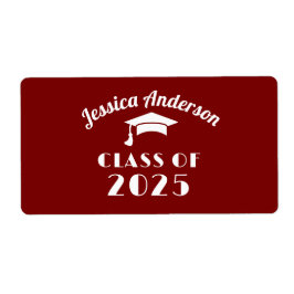 白パーソナライズされた騎卒業 ラベル