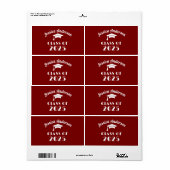 白パーソナライズされた騎卒業 ラベル (フルシート)