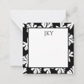 白パーソナライズされた黒のフラットノートカード ノートカード (正面)