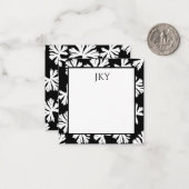 白パーソナライズされた黒のフラットノートカード ノートカード (正面/裏面インサイチュ)