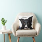 白パーソナライズされた黒コリ縁どー クッション (椅子)