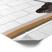 白パーソナライズされた黒サッカージャージー ポスター (角)