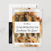 白パーソナライズされた黒スクリプトレシピ交換 ポストカード (正面/裏面)