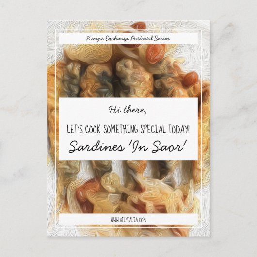 白パーソナライズされた黒スクリプトレシピ交換 ポストカード (正面)