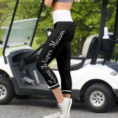 白パーソナライズされた黒ペットキャッストライプのトネームプレゼント カプリレギンス