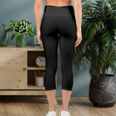 白パーソナライズされた黒ペットキャットママハイウェスト カプリレギンス