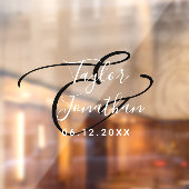 白パーソナライズされた黒ミニマル結婚の ウィンドウサイン (シート2)