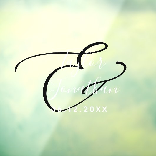 白パーソナライズされた黒ミニマル結婚の ウィンドウサイン (シート3)