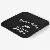 白パーソナライズされた黒卒業 ペーパープレート (傾斜あり)