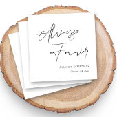 白パーソナライズされた黒書道結婚 スタンダードカクテルナプキン