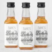 白パーソナライズされた50th誕生日パーティー リキュールボトルラベル (ボトル)