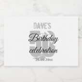 白パーソナライズされた50th誕生日パーティー リキュールボトルラベル (シングルラベル)