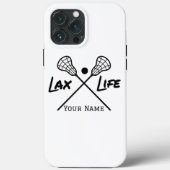 白パーソナライズされたLAX (ラクロス)ライフiPhoneケース Case-Mate iPhoneケース (裏面)