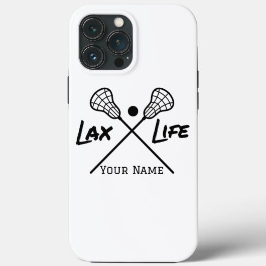 白パーソナライズされたLAX (ラクロス)ライフiPhoneケース Case-Mate iPhoneケース (裏面)