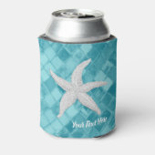 白ヒトデのアクアシーガラスあなたのテキスト 缶クーラー (缶裏面)