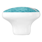 白ヒトデの水色ガラス模様 セラミックノブ (側面)