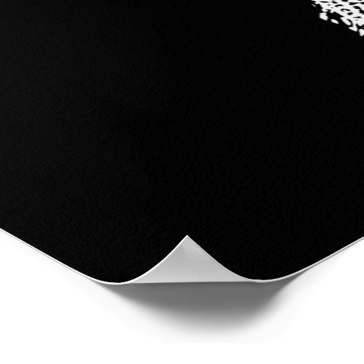 白ヒトデ模様カスタム黒エレガント色 ポスター (角)