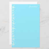 白ヒトデ縁どパーソナライズされた文具 便箋 (正面/裏面)