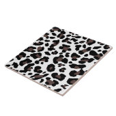 白ヒョウの斑点、動物の毛皮のプリント、野生猫 タイル (側面)